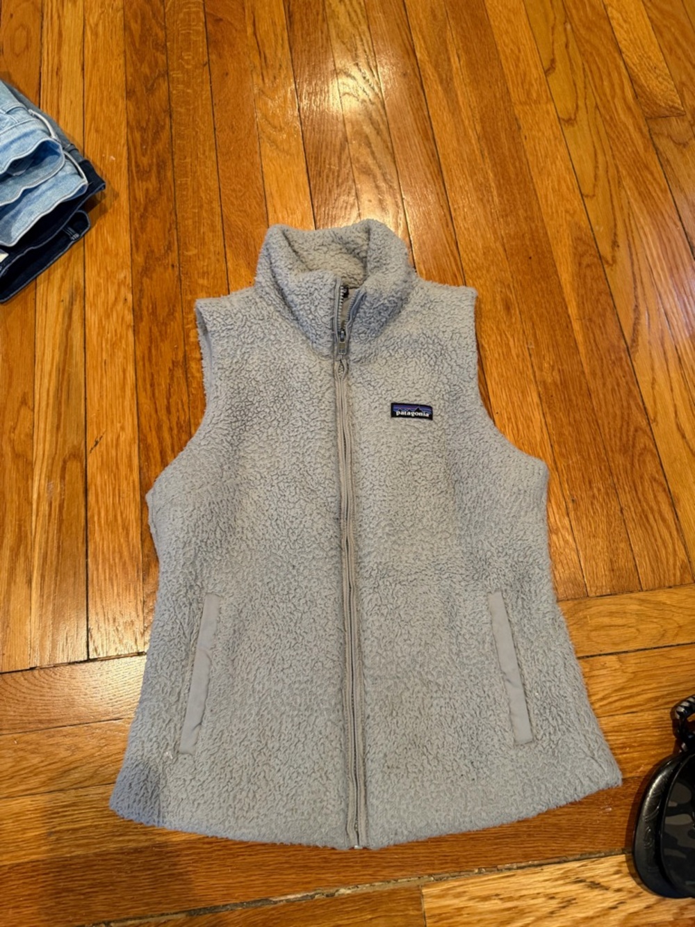 Patagonia Light Gray Sherpa Fleece Vest